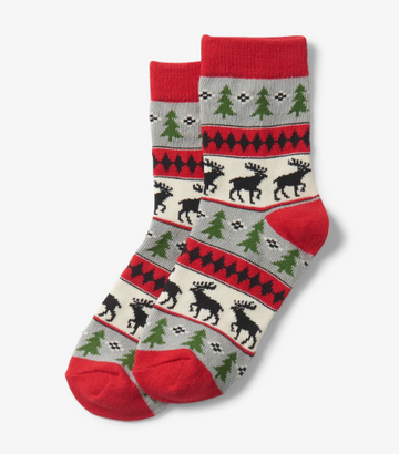 Elk Fair Isle Kids Socks